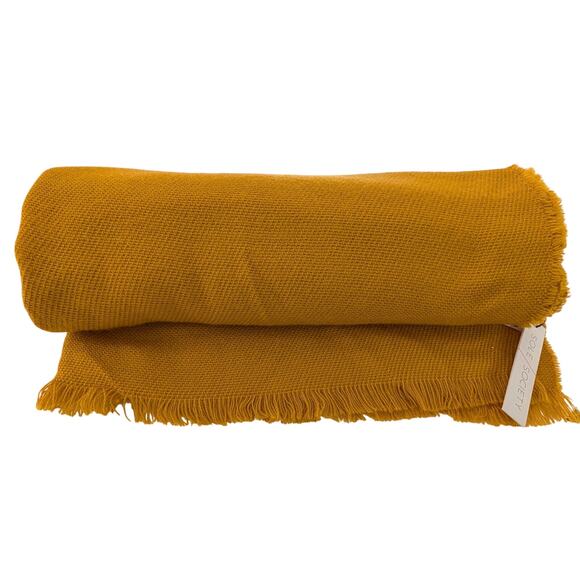 Sole Society Yellow Knit Scarf With Fringe - Picture 7 of 7